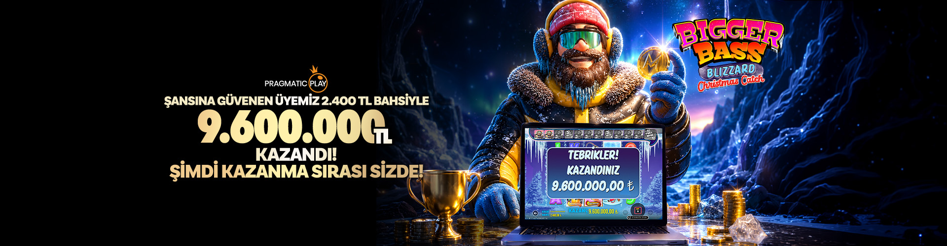 9.6 M kazanç tebrik